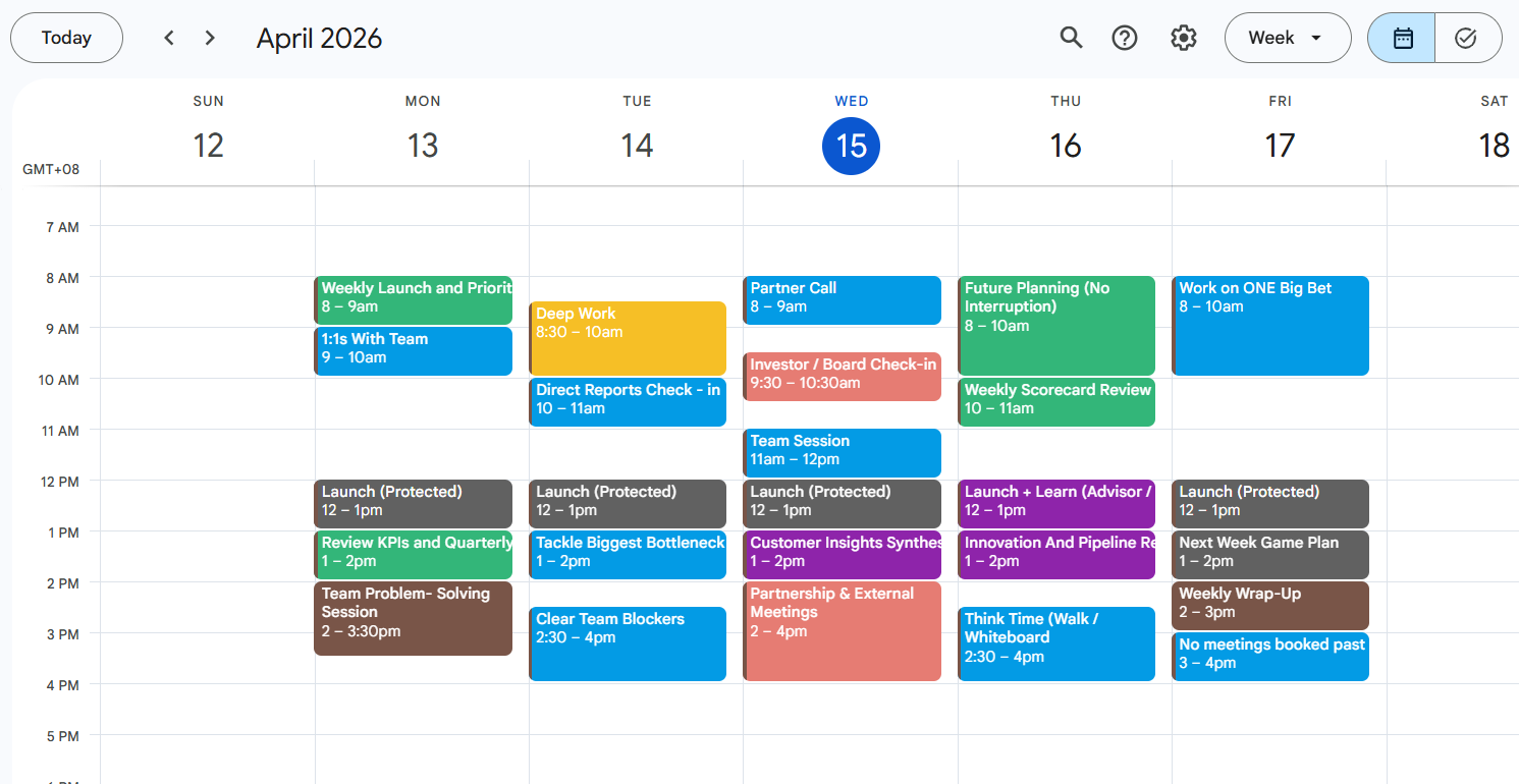 Calendar Scheduling Sample A