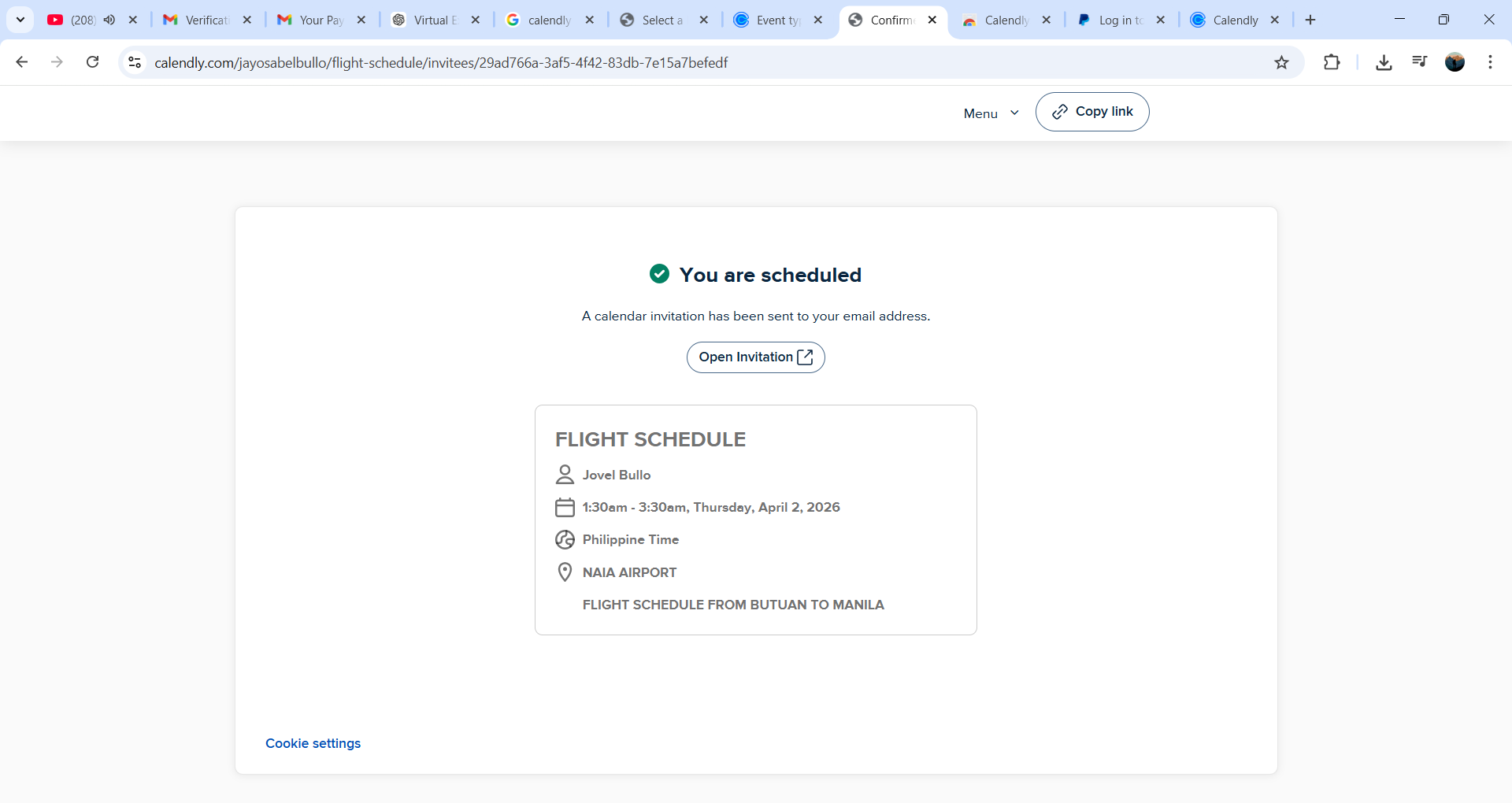 Calendar Scheduling Sample B